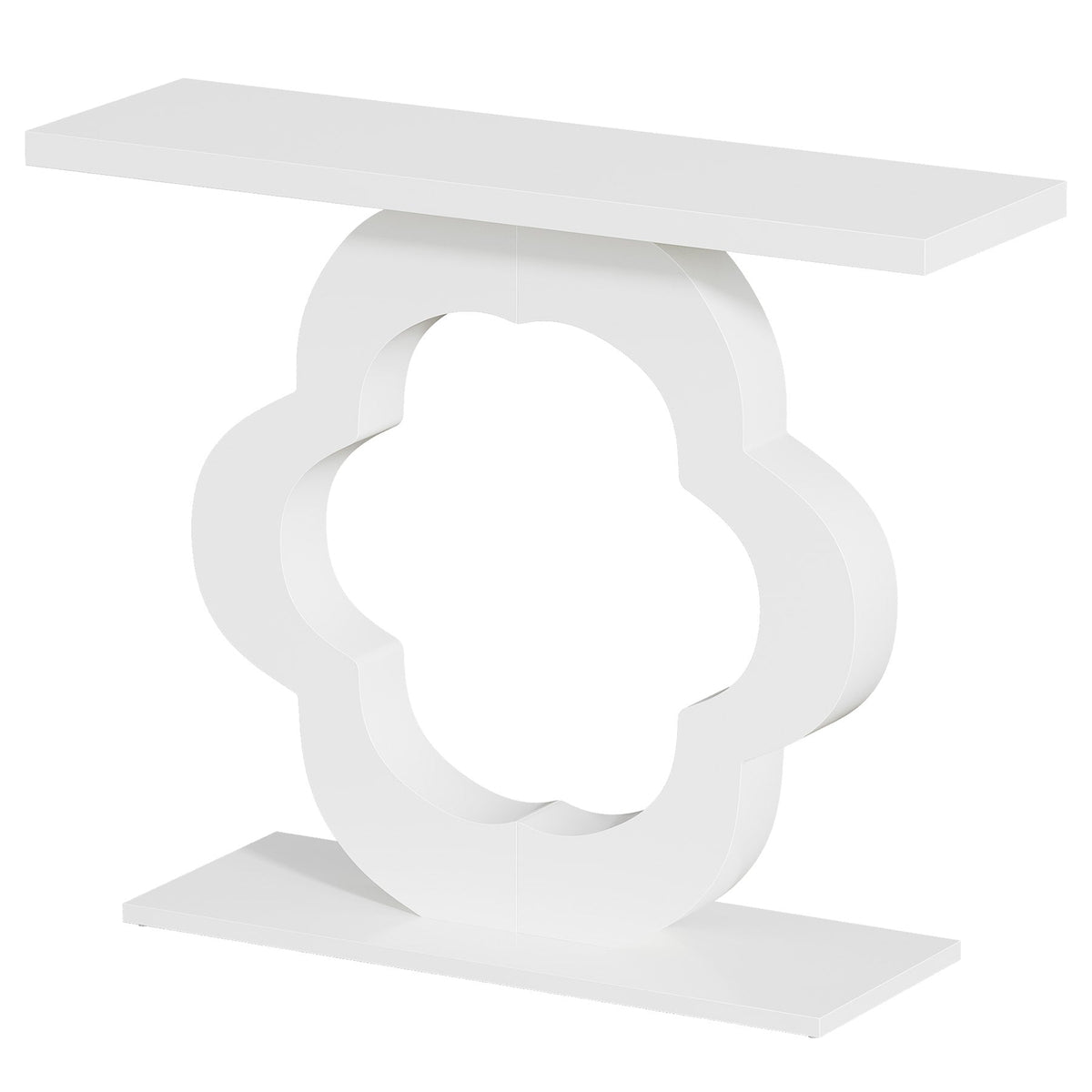 Tribesigns Table console 100 cm, Table d'entrée étroite blanc brillant, profondeur 30 cm