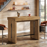 Table de bar 105 cm, Table haute avec repose-pieds, îlot de cuisine et table bistro de style champêtre 3