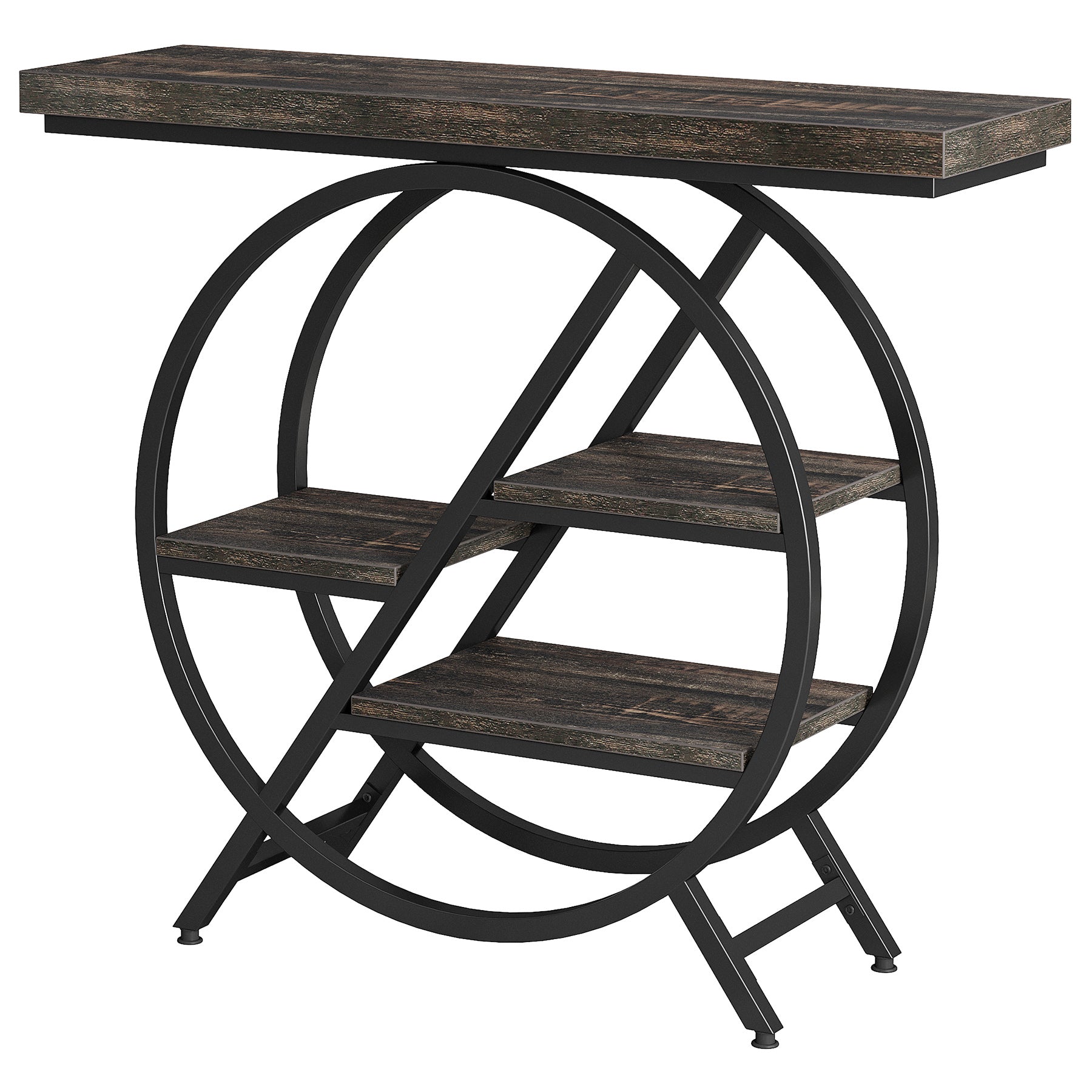 Tribesigns Table console, Table de canapé 100 cm Table d'entrée à 4 niveaux avec cadre géométrique