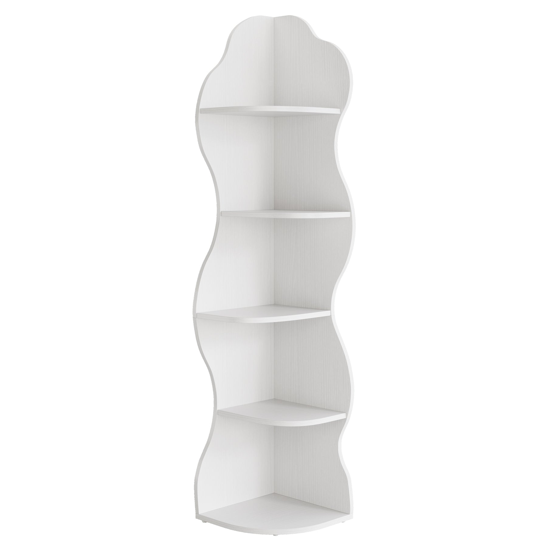 Tribesigns Étagère d'angle à 5 niveaux, Bibliothèque d'angle moderne design incurvé