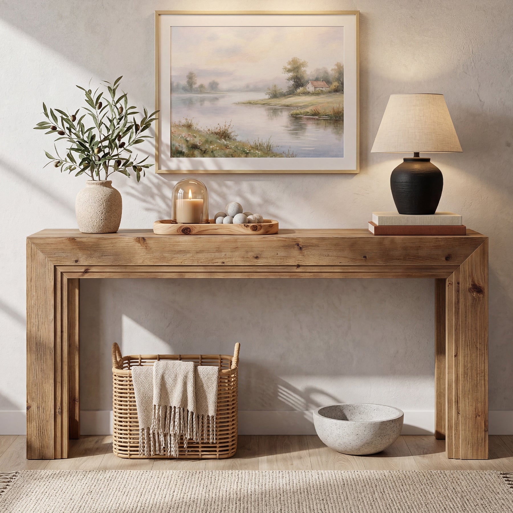 Tribesigns Console étroite de 160 cm, Table d'appoint à deux niveaux avec espace de rangement pour salon et entrée