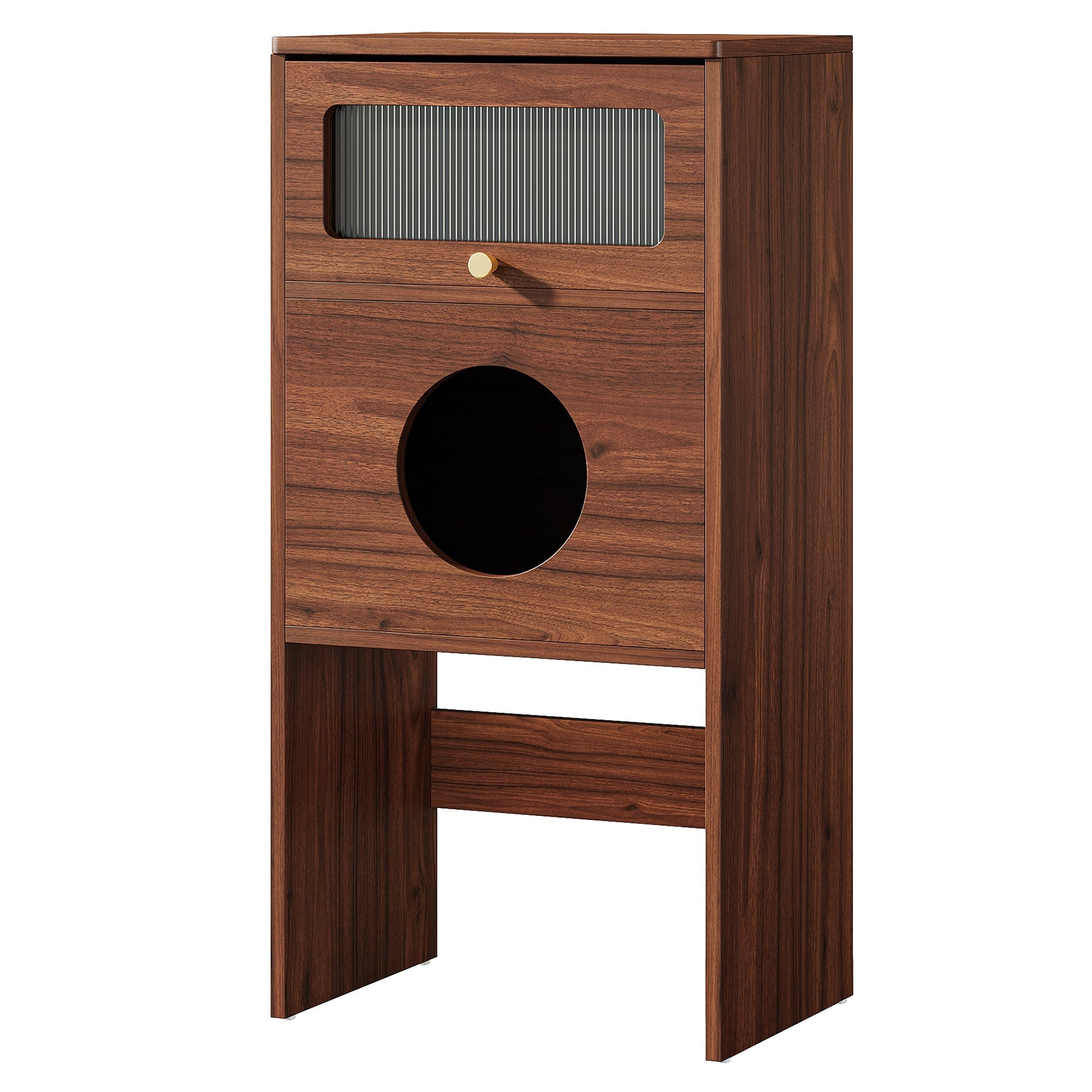 Tribesigns Meuble pour chat avec espace de rangement, Meuble pour bac à litière et table d'appoint 2 en 1
