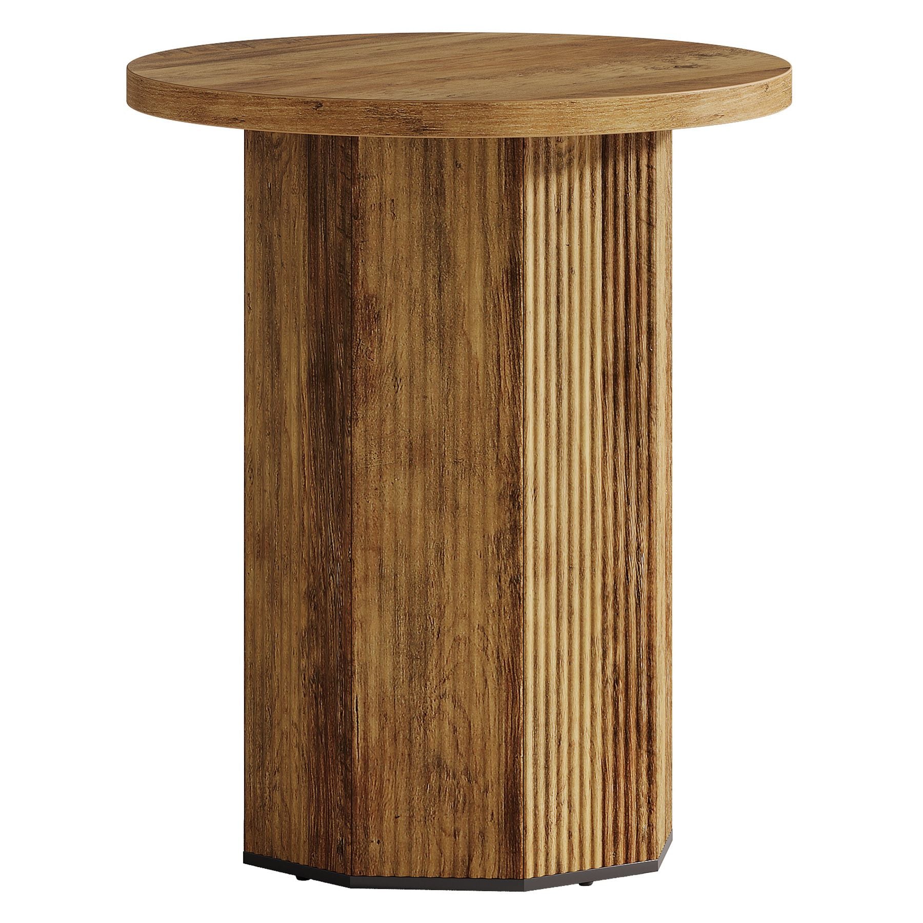 Tribesigns Table d'appoint ronde, Table d'appoint étroite Table de chevet avec base stable