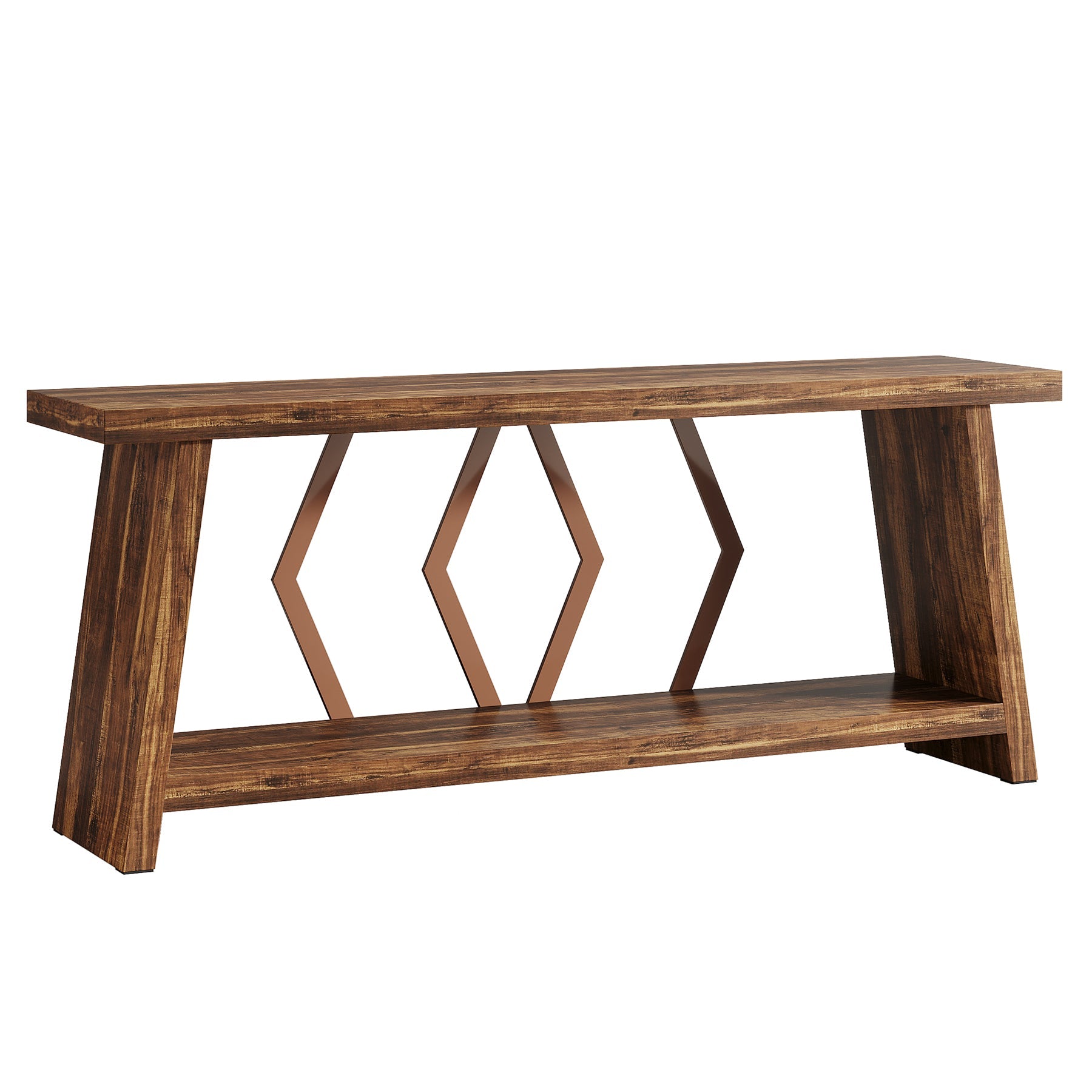 Tribesigns Console extra-longue de 180 cm avec 2 étagères, Table d'appoint étroite pour salon et entrée