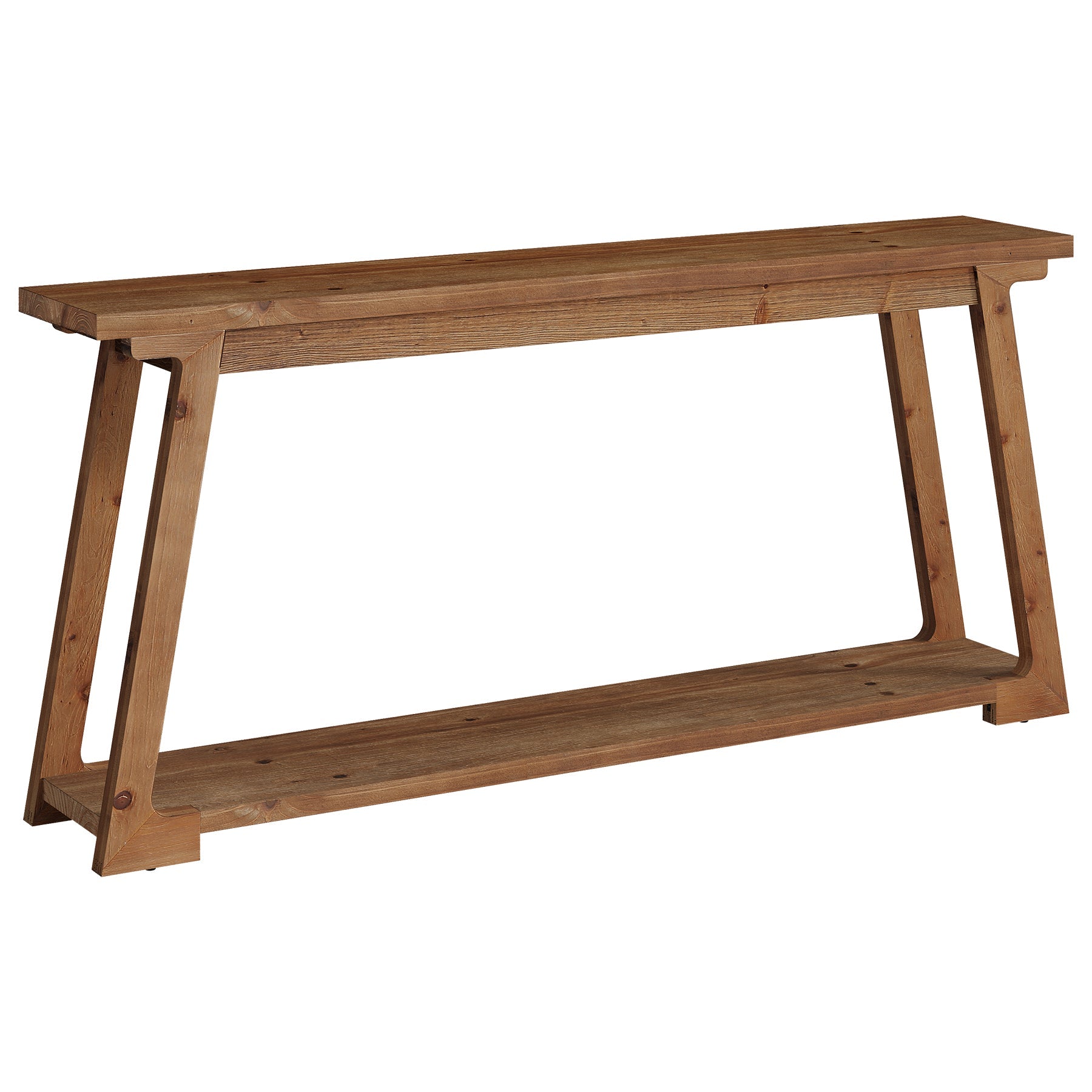 Tribesigns Console en bois massif de 160 cm à placer derrière un canapé avec 2 étagères, Table basse longue et étroite idéale pour le salon et l'entrée