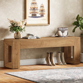 Tribesigns Banc de style campagnard de 120 cm, Utilisable comme banc de salle à manger ou de chambre en MDF 3