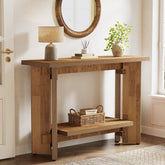 Tribesigns Console de style campagnard de 105 cm avec étagère, Table basse étroite pour salon et entrée 3