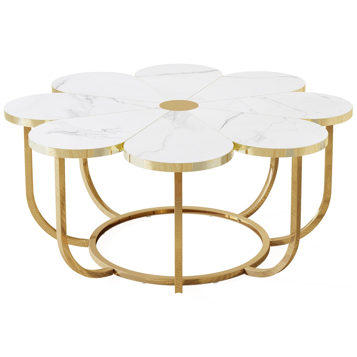 Tribesigns Table basse, Table centrale moderne en forme de fleur