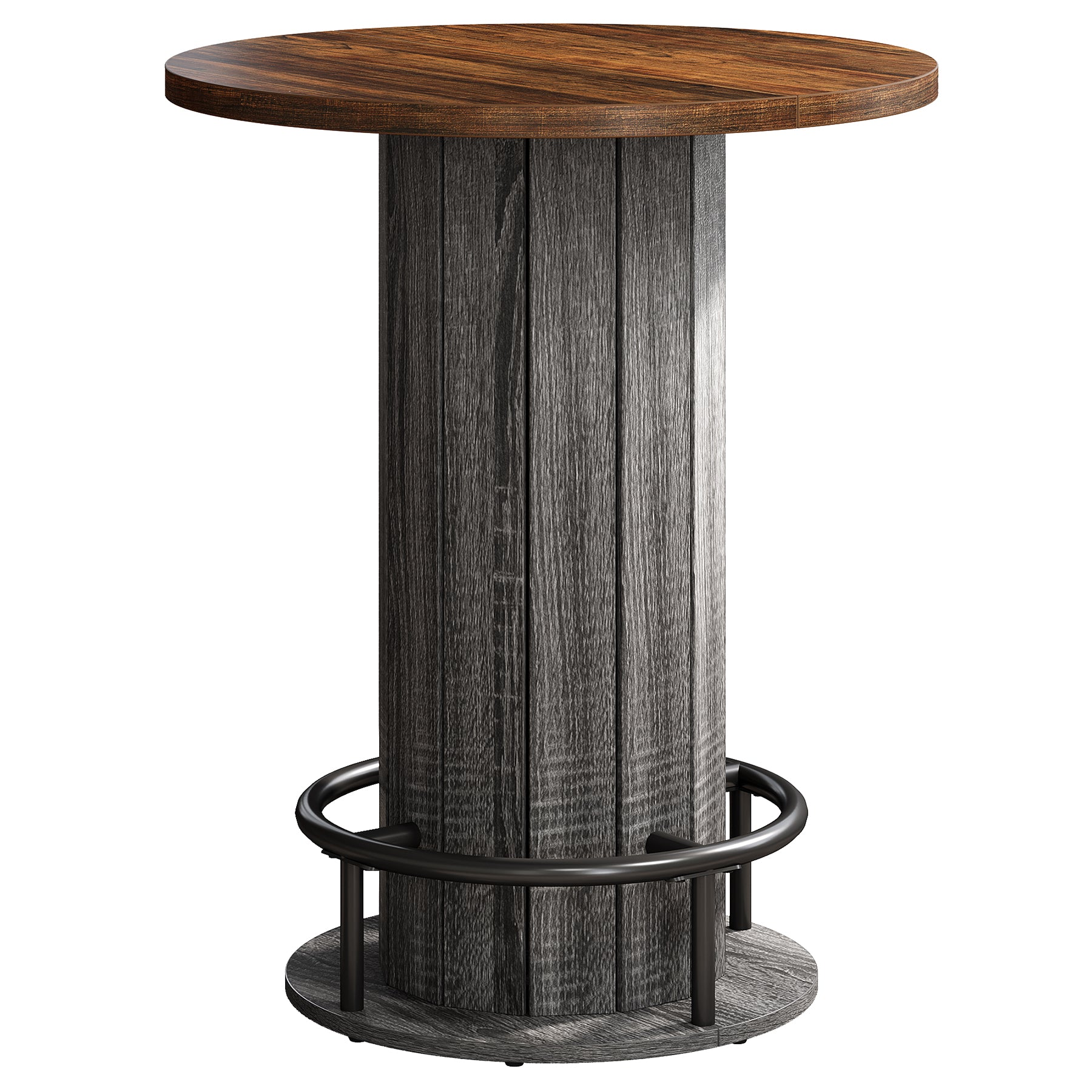 Tribesigns Table haute ronde de 100 cm de haut, Table de bistrot Plateau de table 80 x 80 cm