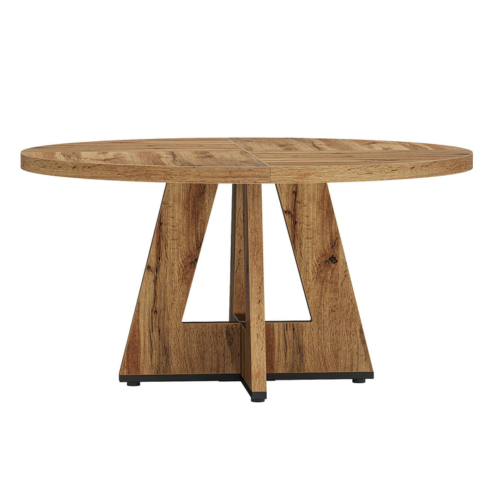 Tribesigns Table à manger, Table de cuisine ronde de 120 cm pour 4 personnes