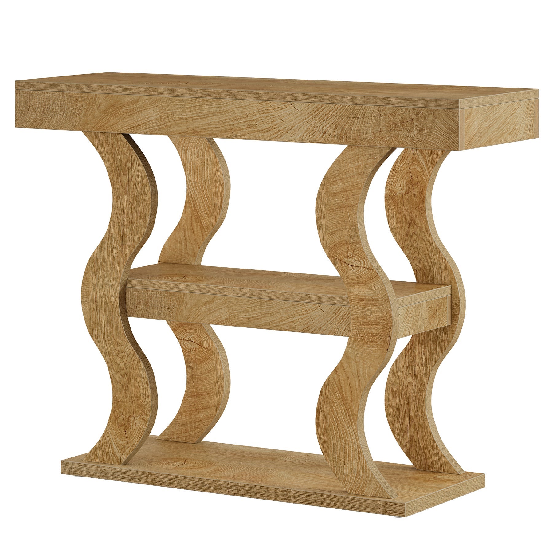 Tribesigns Console étroite 105 cm, Table d'entrée à 3 niveaux avec étagères