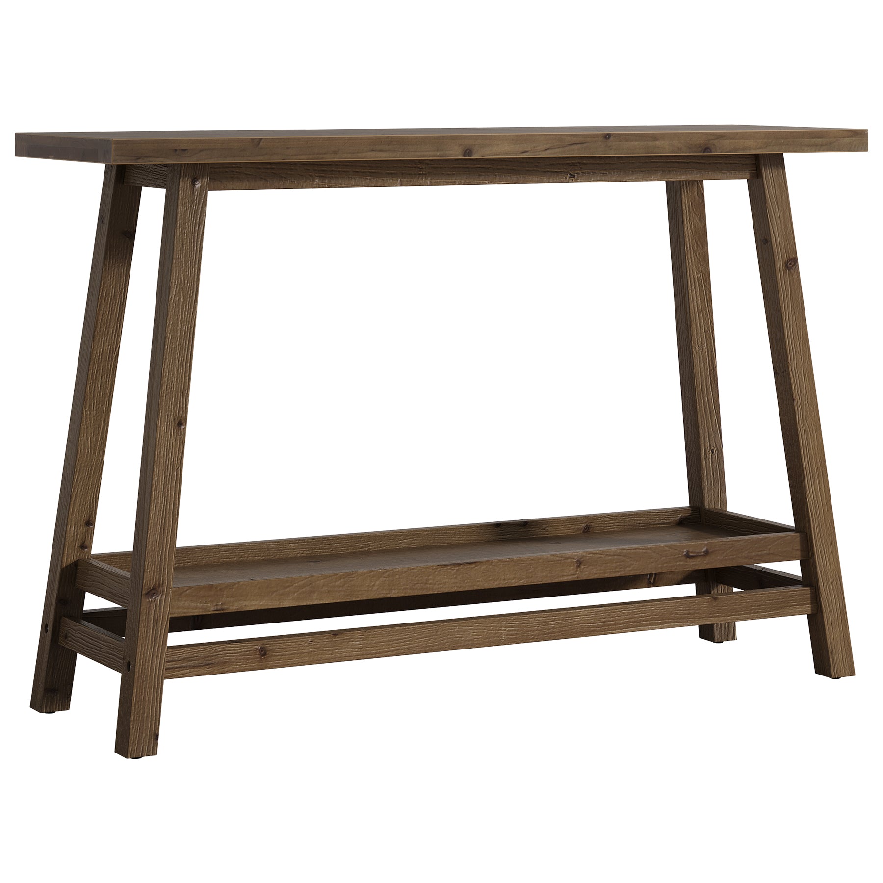 Tribesigns Table Console de 105 cm avec Rangement, 2 Niveaux Table d'Entrée en Bois Massif
