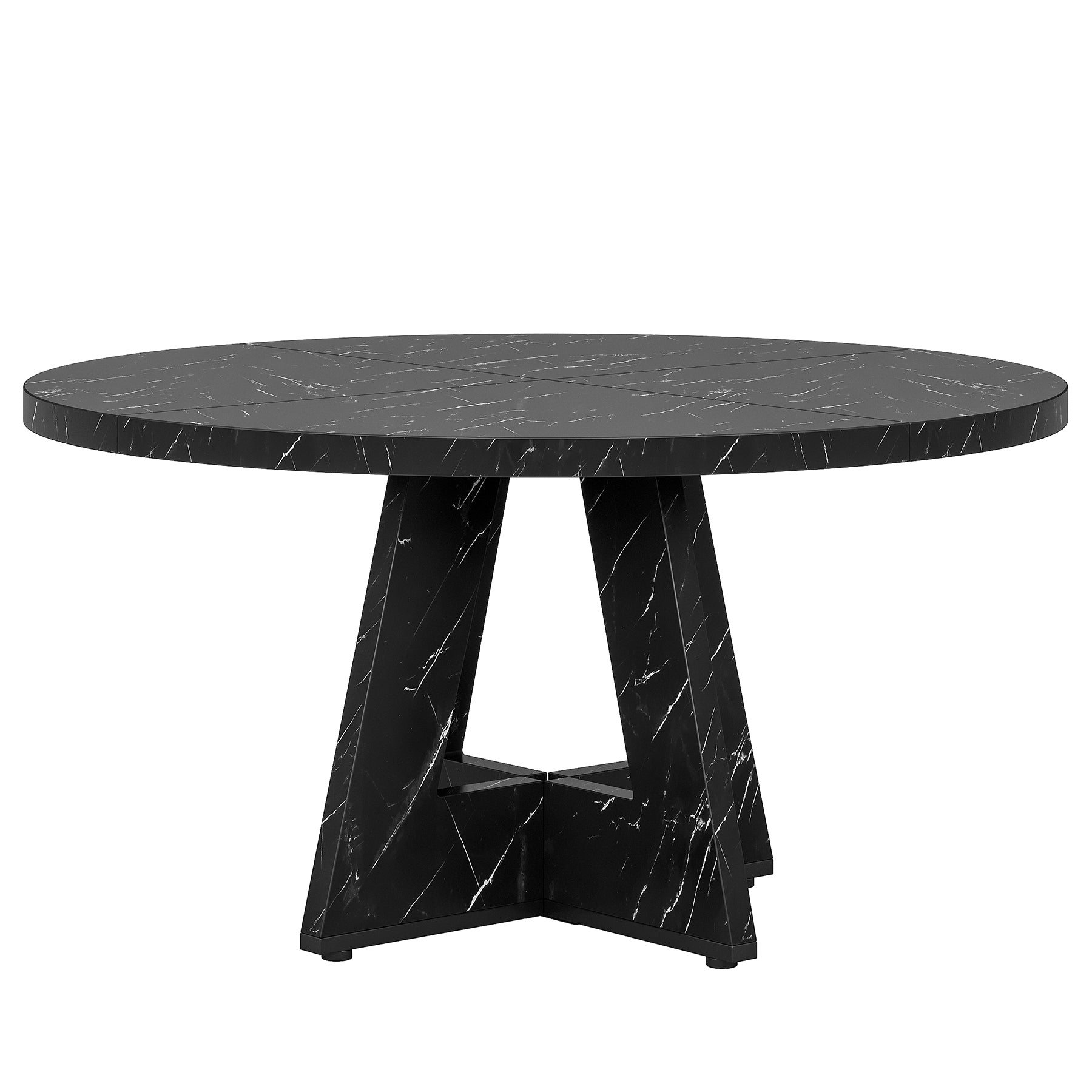 Tribesigns Table à manger, Table de cuisine ronde de 120 cm pour 4 personnes