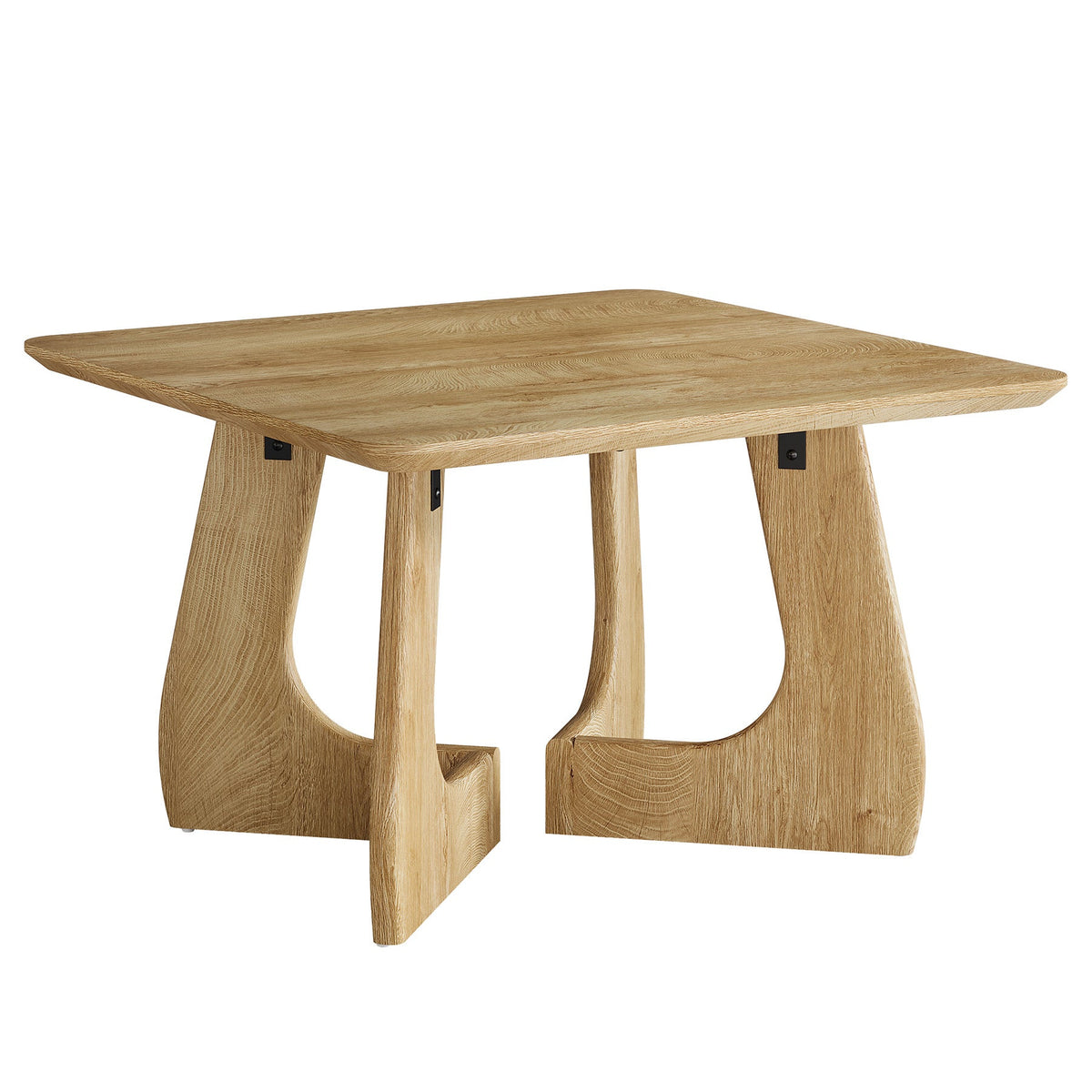 Tribesigns Table basse carrée 80 cm, Table de salon moderne avec piètement sculptural en bois
