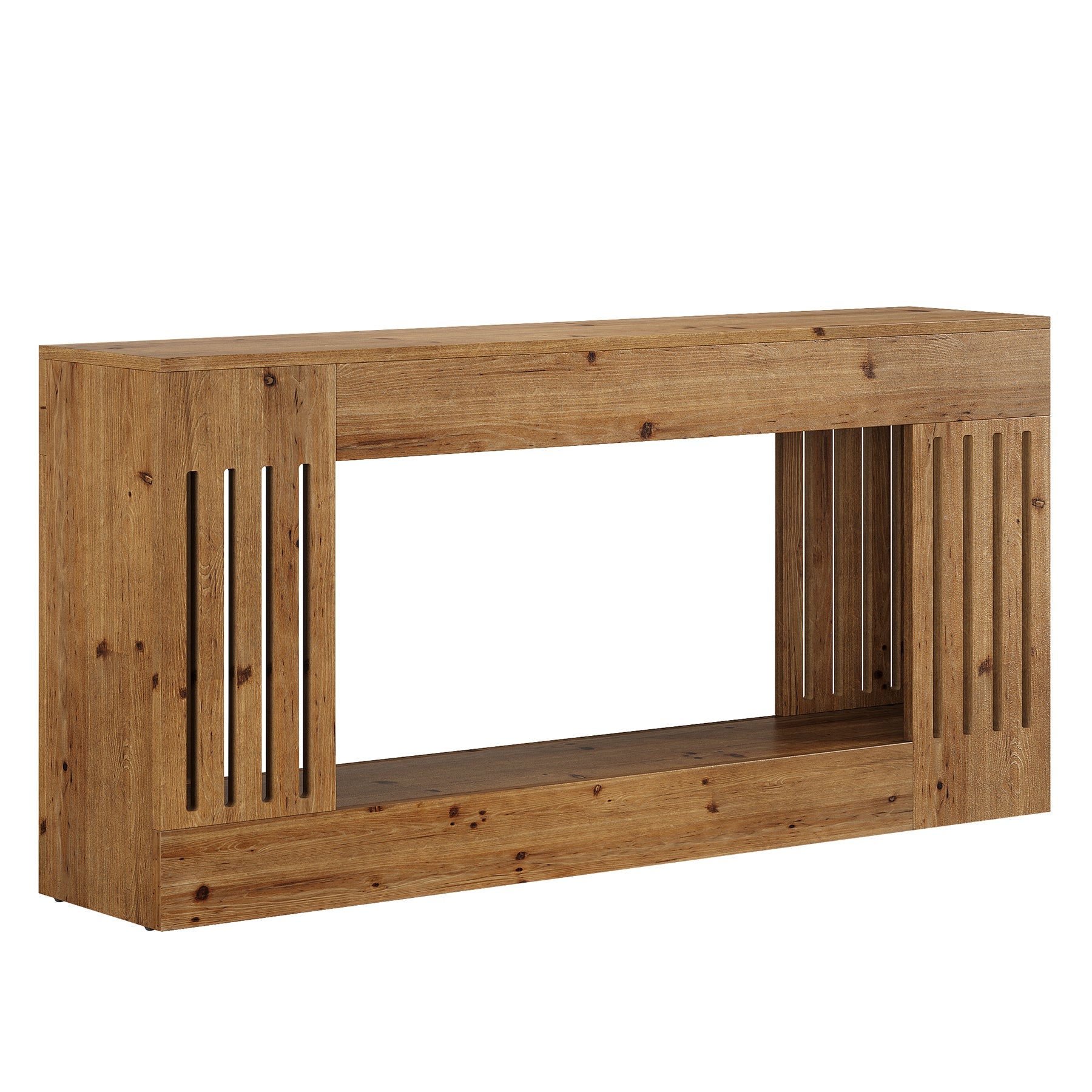 Tribesigns Console en bois massif de 160 cm, Table d'appoint derrière le canapé avec compartiment de rangement