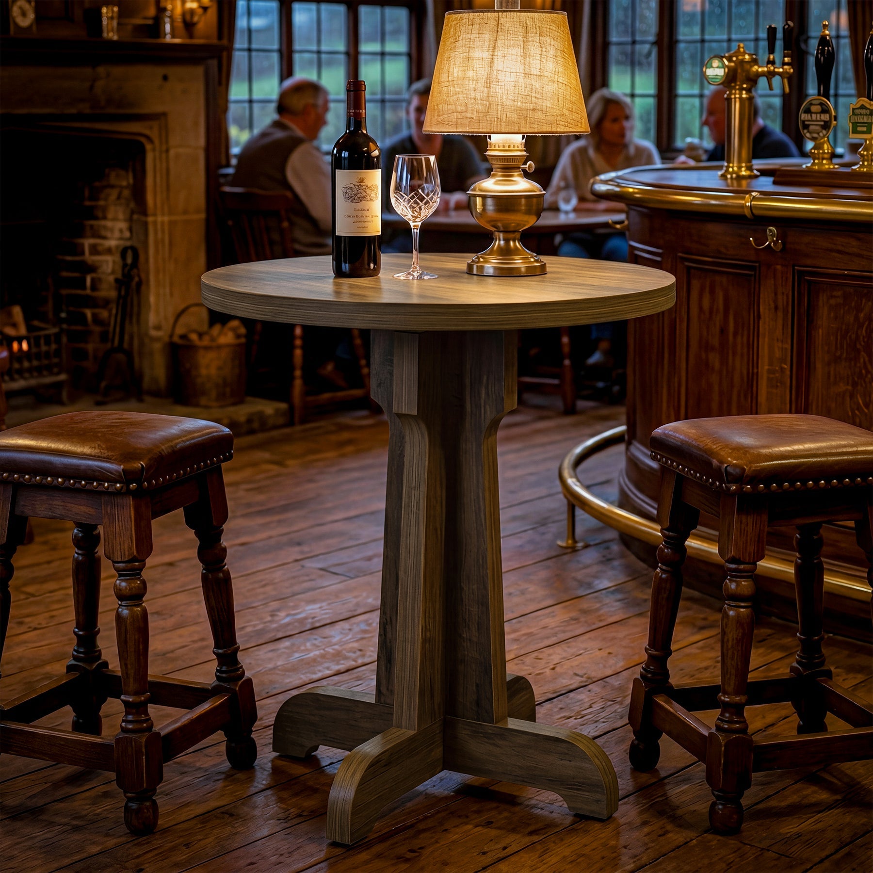 Tribesigns Table de salle à manger ronde 60 cm pour 2 personnes, Petite table de cuisine style champêtre