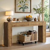 Tribesigns Console en bois massif de 160 cm, Style campagne Table longue pour couloir, entrée et salon 3
