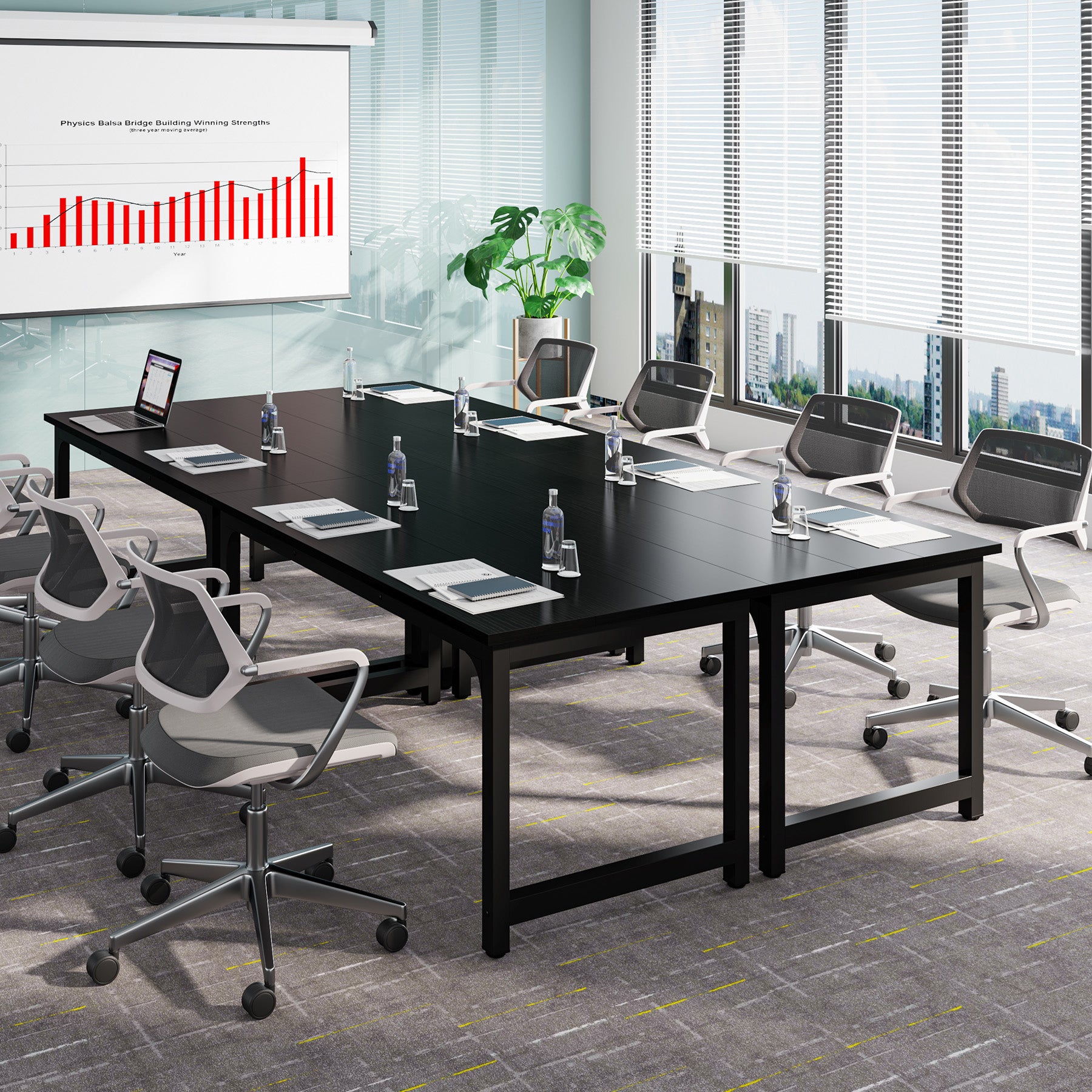 Tribesigns Bureau télétravail,  Bureau en bois et métal Bureau d'ordinateur grand et moderne