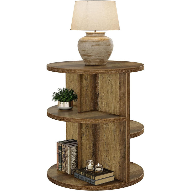 60cm 3-stufiger Beistelltisch - Landhausstil 3 Ablageflächen für Wohnzimmer und Schlafzimmer