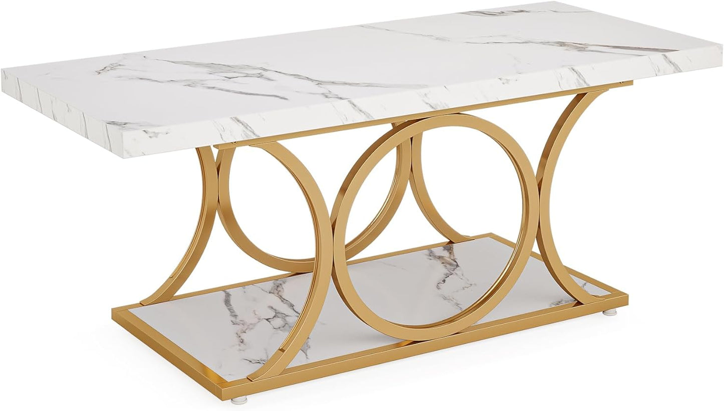 Tribesigns Table basse rectangulaire, Table basse moderne pour le salon