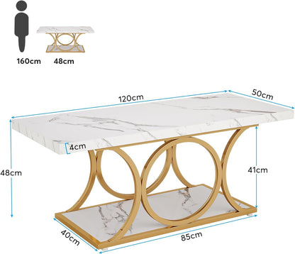 Tribesigns Table basse rectangulaire, Table basse moderne pour le salon