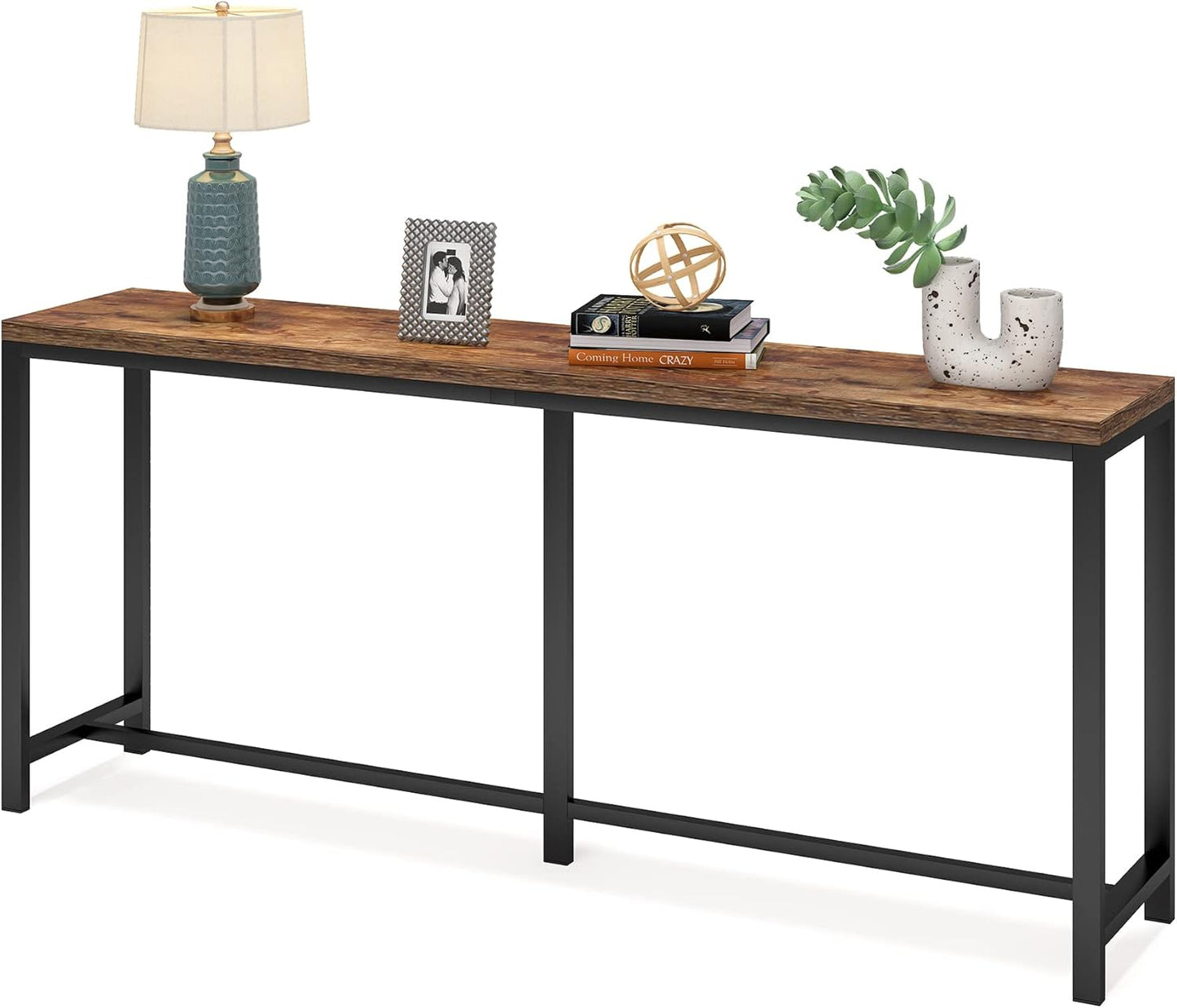 Tribesigns Table console extra longue, Console rustique Table de couloir étroite