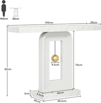 Tribesigns Console Meuble, Table d'entrée avec base en forme de pendule