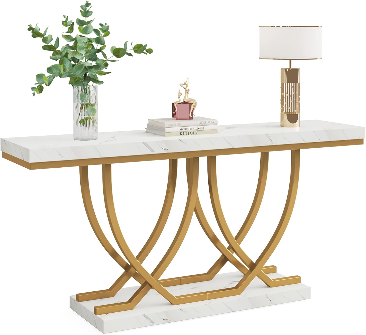 Tribesigns Table Console, Table d'entrée Moderne, Table de canapé doré