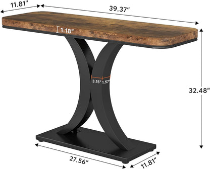 Tribesigns Table console, Table d'entrée étroite avec base géométrique