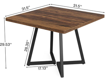 Tribesigns Table à Manger pour 4 Personnes, Table avec Pied métallique Table de Salle à Manger en Bois