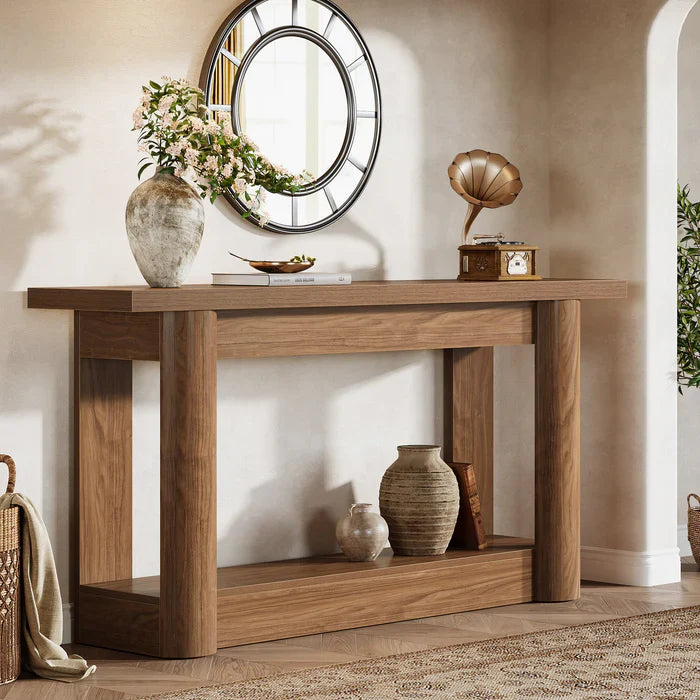 Tribesigns Table console de 160 cm, Table de canapé de ferme à 2 niveaux pour l'entrée