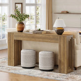 Tribesigns Table console 160 cm, Table de canapé rustique Table de couloir avec pieds robustes 3