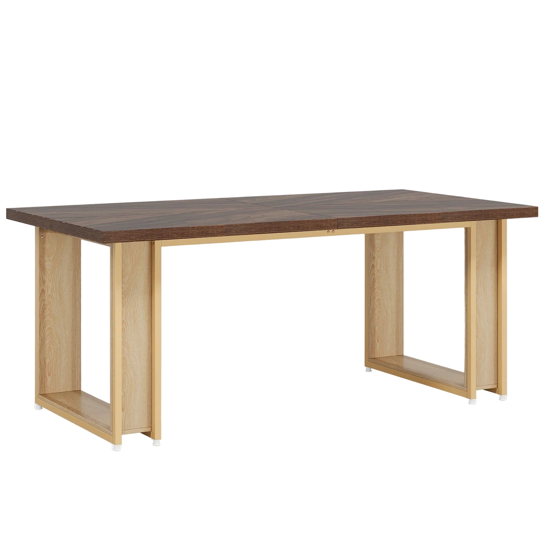 63-Inch Dining Table for 4-6, Wood Kitchen Table for Dining Room Tribesigns