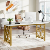 Tribesigns Bureau de direction 160 cm, Bureau moderne Table de conférence pour 4 à 6 personnes 3