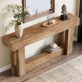 Tribesigns Table console en bois de 160 cm, Table d'entrée de ferme à 2 niveaux 3
