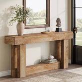 Tribesigns Table console en bois de 160 cm, Table d'entrée de ferme à 2 niveaux 3