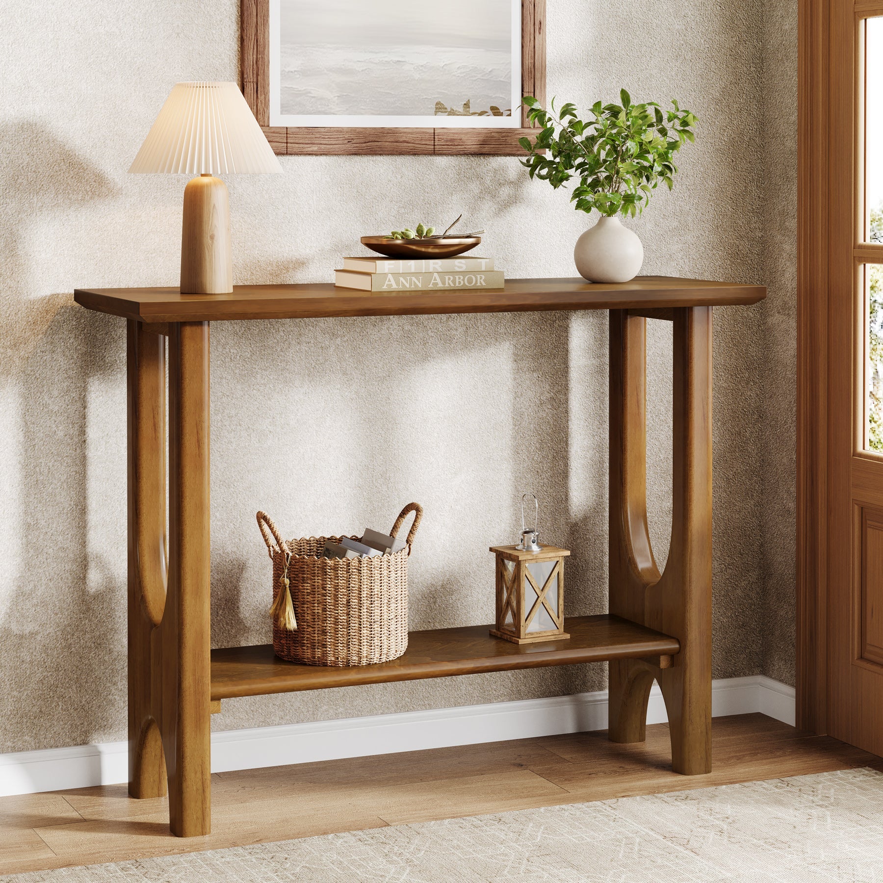 Tribesigns Console moderne à deux niveaux de 105 cm