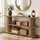 Tribesigns Console de 160 cm avec étagères de rangement à 3 niveaux, Longue table d'entrée pour salon et hall d'entrée 3
