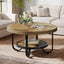 Table basse Tribesigns à deux niveaux, Table centrale de 79 cm avec étagère de rangement