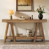 Tribesigns Console de 180 cm de long de style campagnard, Table d'entrée étroite à 2 niveaux 3