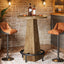 Tribesigns Table haute ronde 95 cm de hauteur, Table de bistro/pub en bois avec repose-pieds annulaire en métal pour café, cocktail