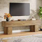 Tribesigns Meuble TV 160 cm, Centre multimédia style ferme pour salon et télévision 3