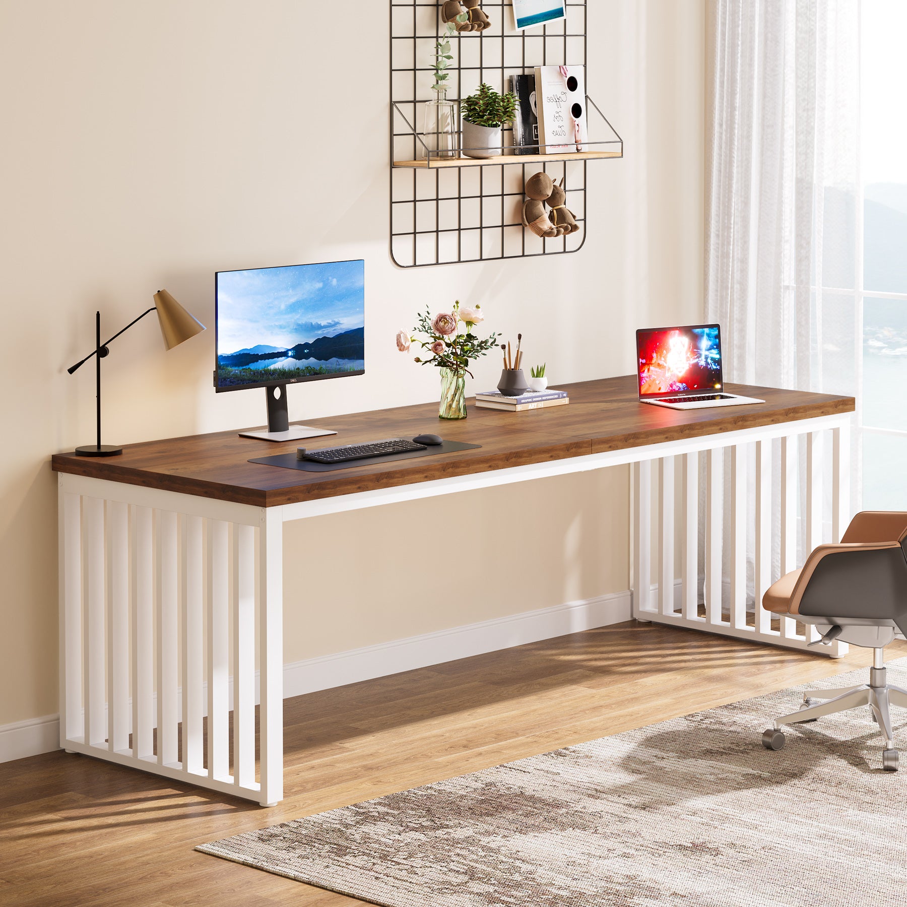 Tribesigns Bureau 180 cm, Bureau d'ordinateur Table de conférence