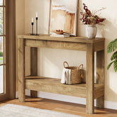 Tribesigns Console rustique 105 x 30 x 80 cm avec rangement ouvert, Table d'appoint étroite pour entrée et salon 3