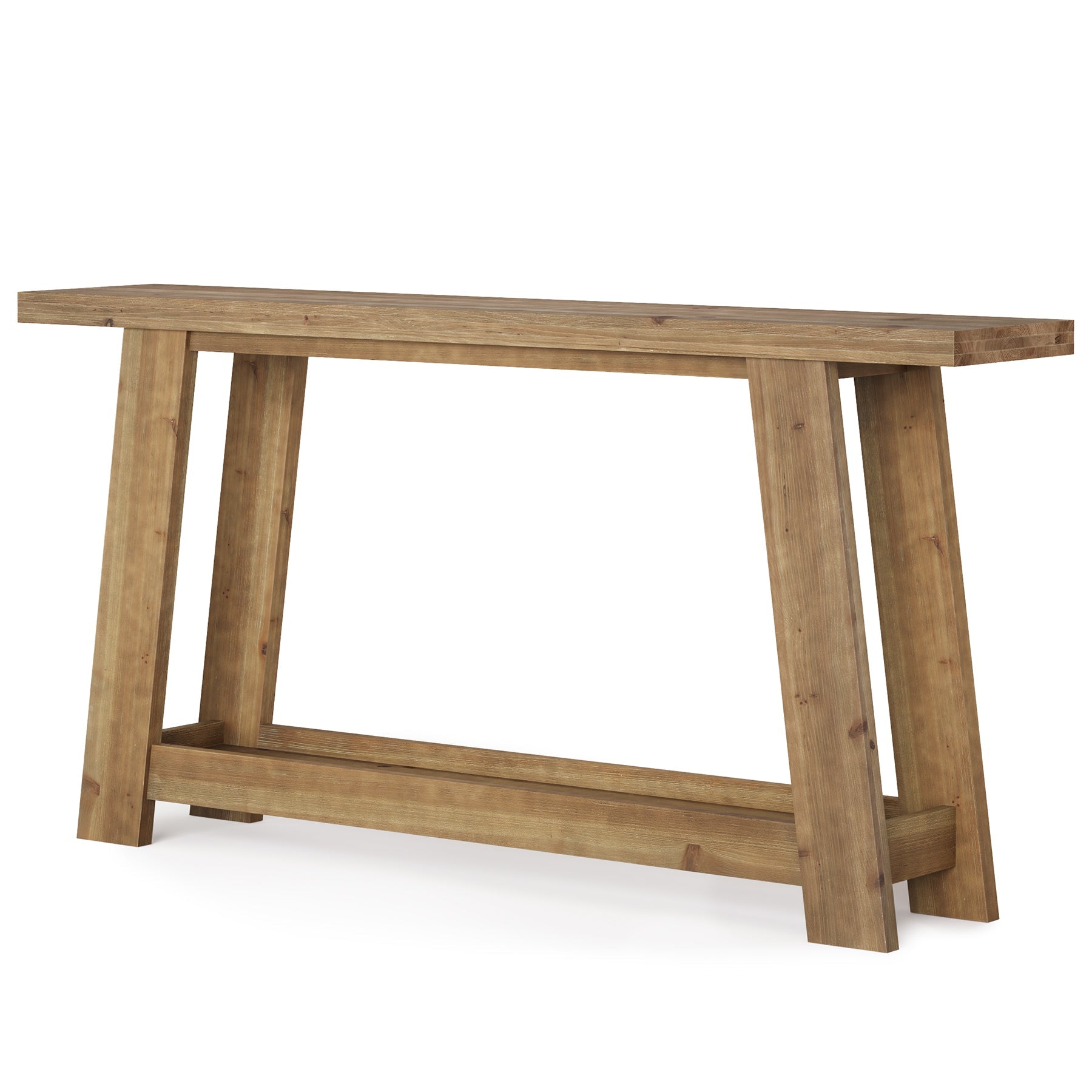 63" Console Table, Farmhouse Wood Sofa Entryway Table with 2-Tier Shelf