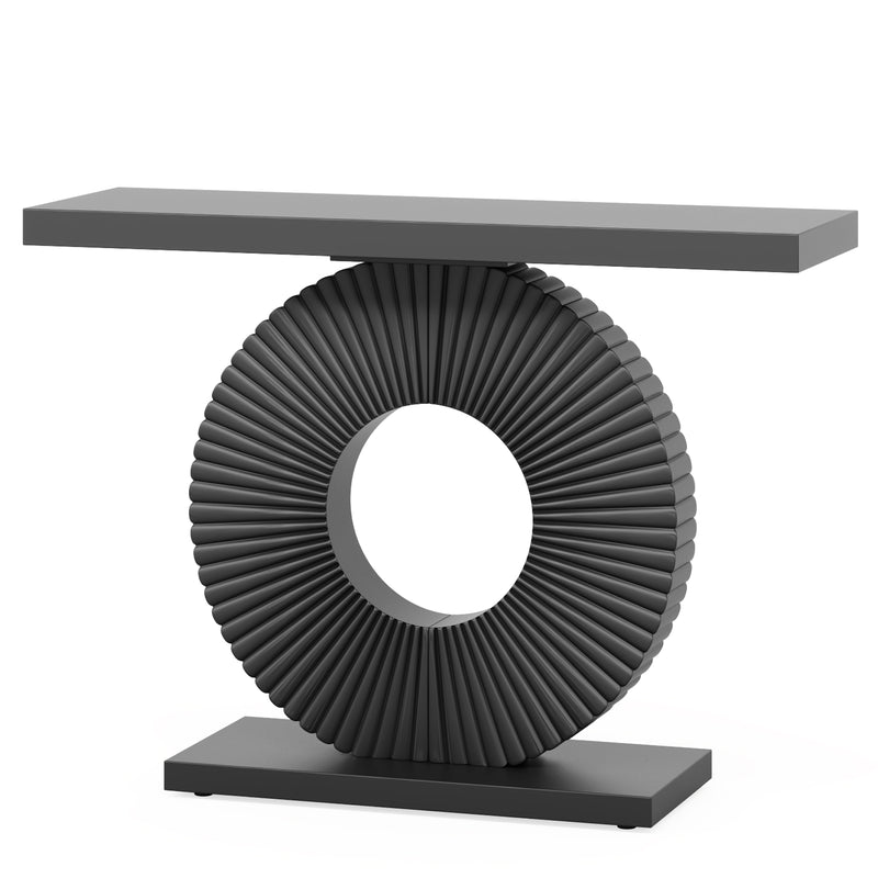 Tribesigns Table console moderne avec base géométrique, Table d'entrée en bois