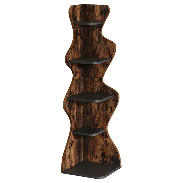 Tribesigns Étagère d'angle à 5 niveaux en bois de 175,3 cm de haut, Étagère d'angle carrée autoportante