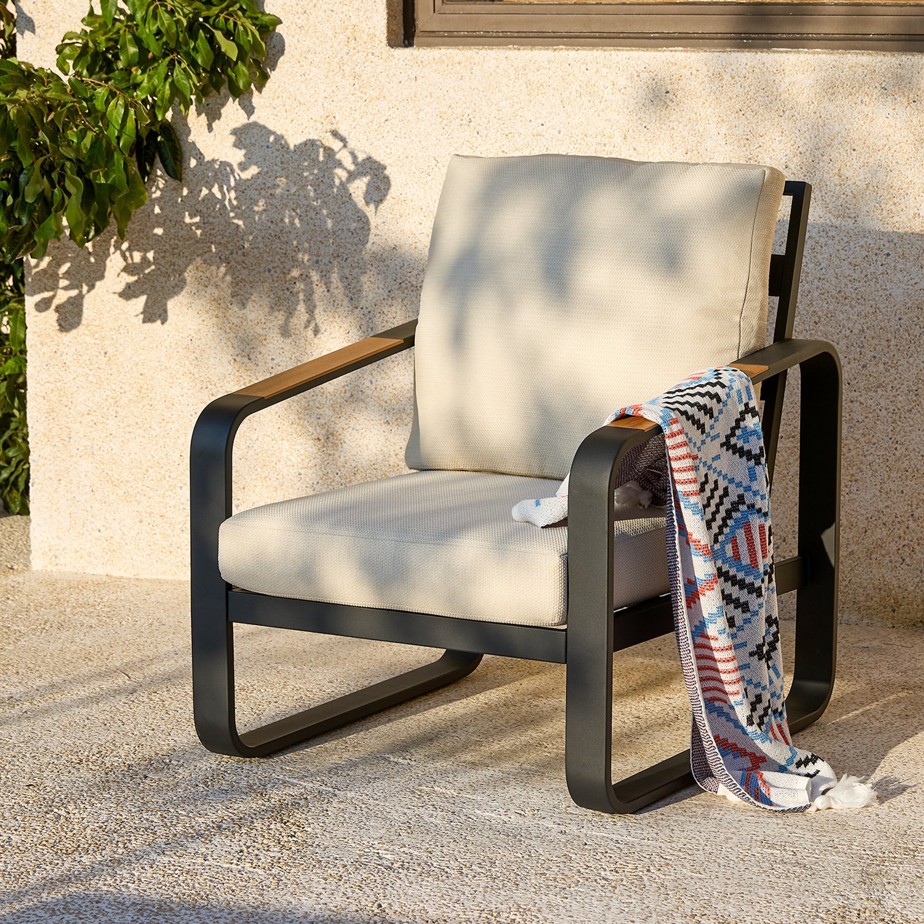 Tribesigns Fauteuil de jardin avec coussins, Chaise de patio en aluminium pour balcon ou jardin
