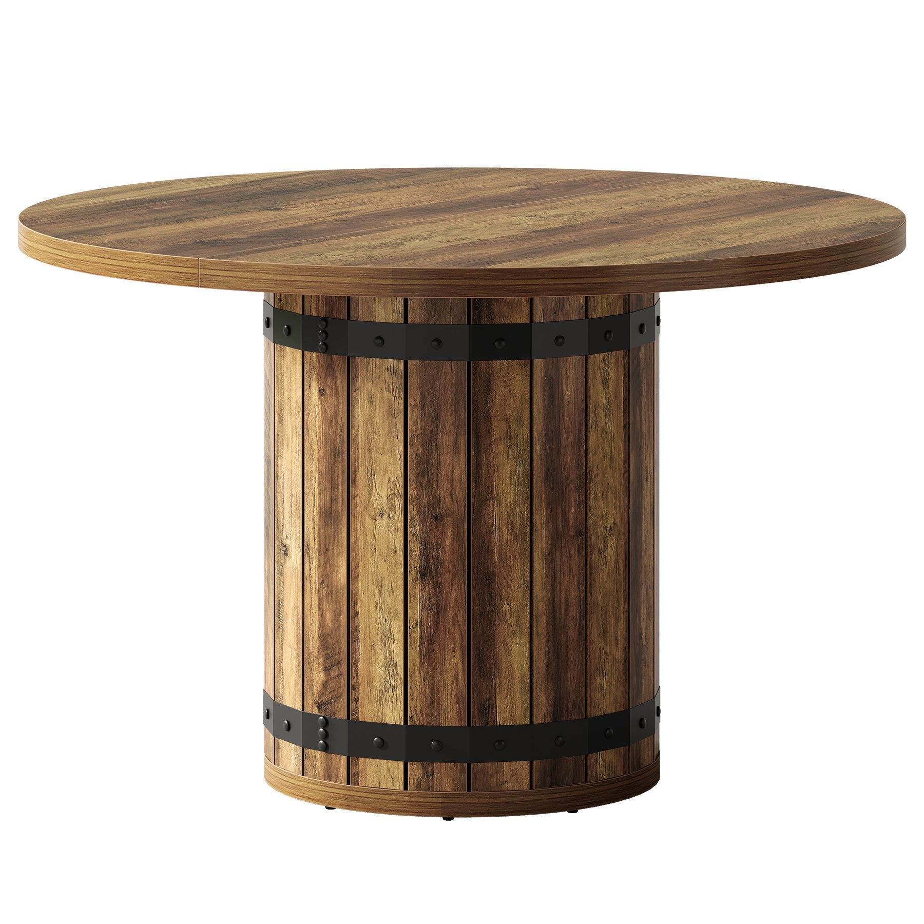 Tribesigns Table de salle à manger ronde, Table de cuisine de 100 cm pour salle à manger et salon