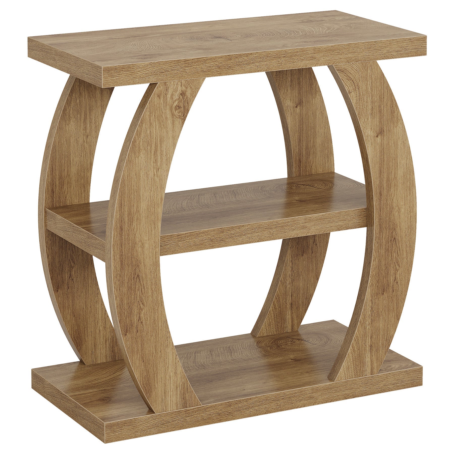 Tribesigns Table d'appoint étroite en bois à 3 niveaux, Table de chevet peu encombrante